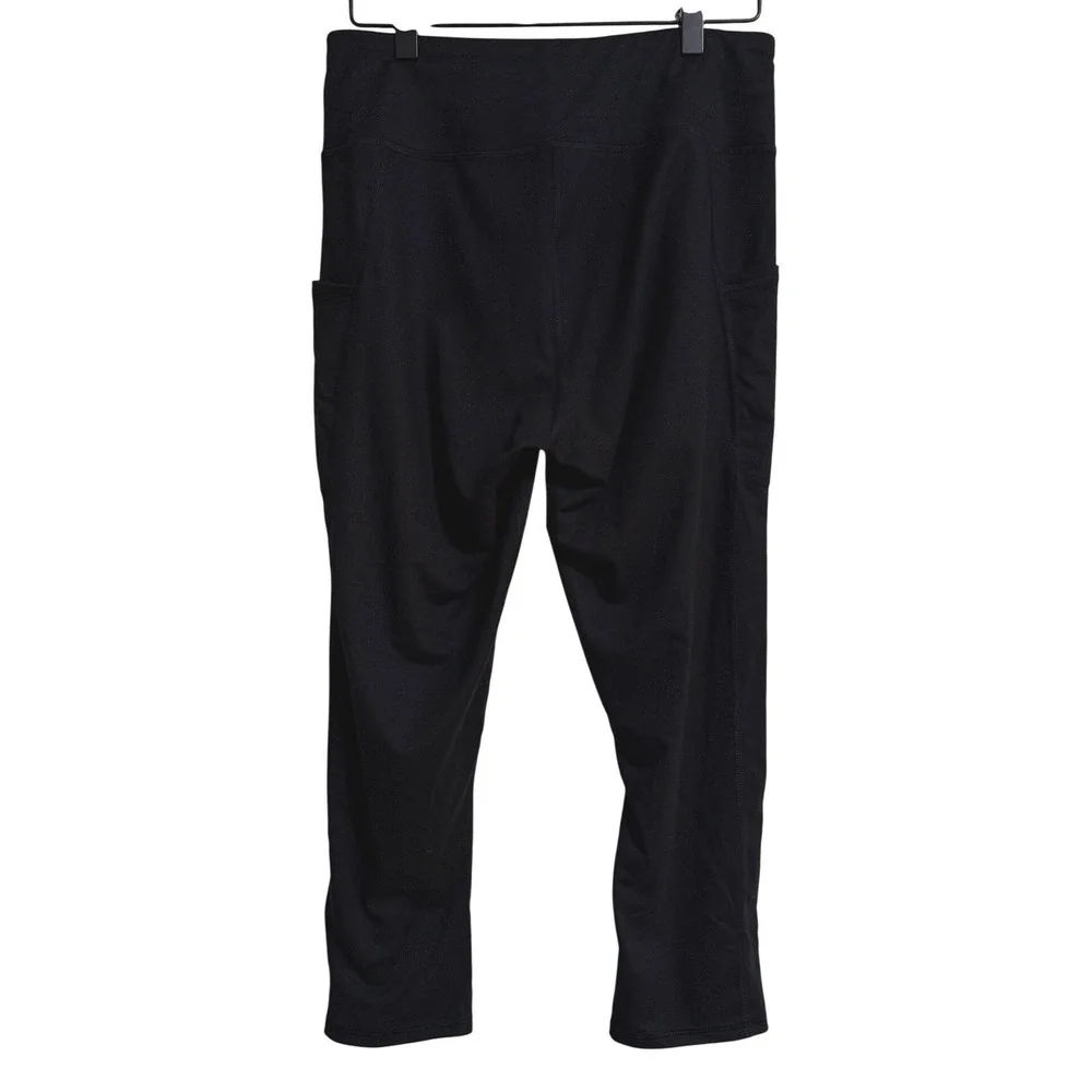 Maurices Womens Black High Waisted Cropped Luxe Leggings with Pockets Size M